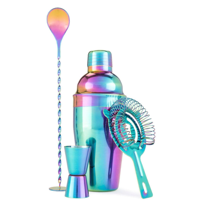 4-Piece Rainbow Barware Set