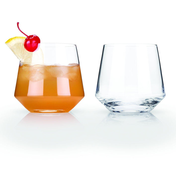 Angled Crystal Cocktail Tumblers (Set of 2)