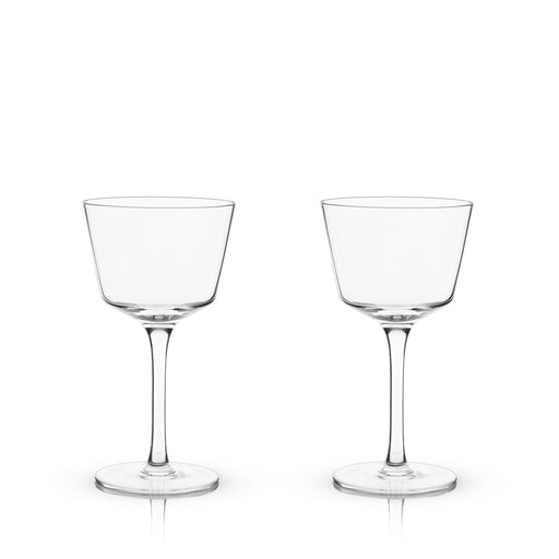 Angled Crystal Nick & Nora Glasses (Set of 2)