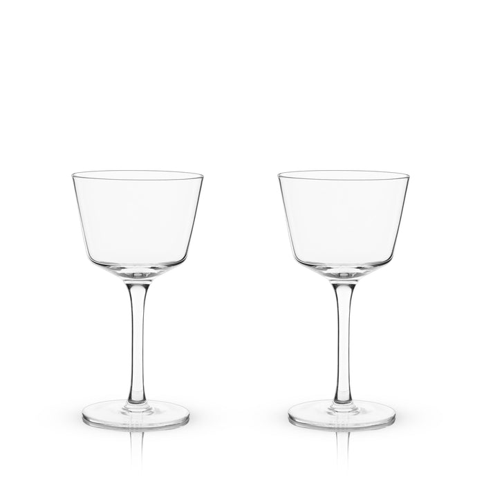 Angled Crystal Nick & Nora Glasses (Set of 2)