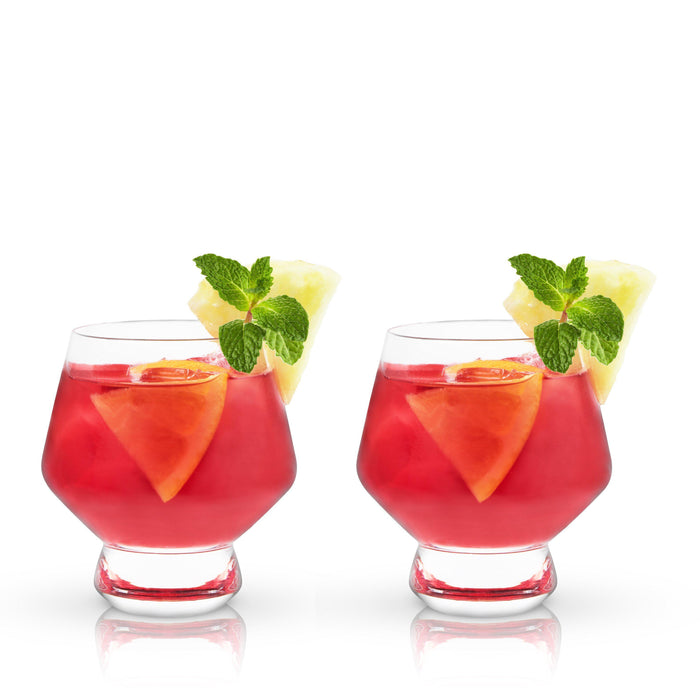 Footed Crystal Punch Cups (Set of 2)