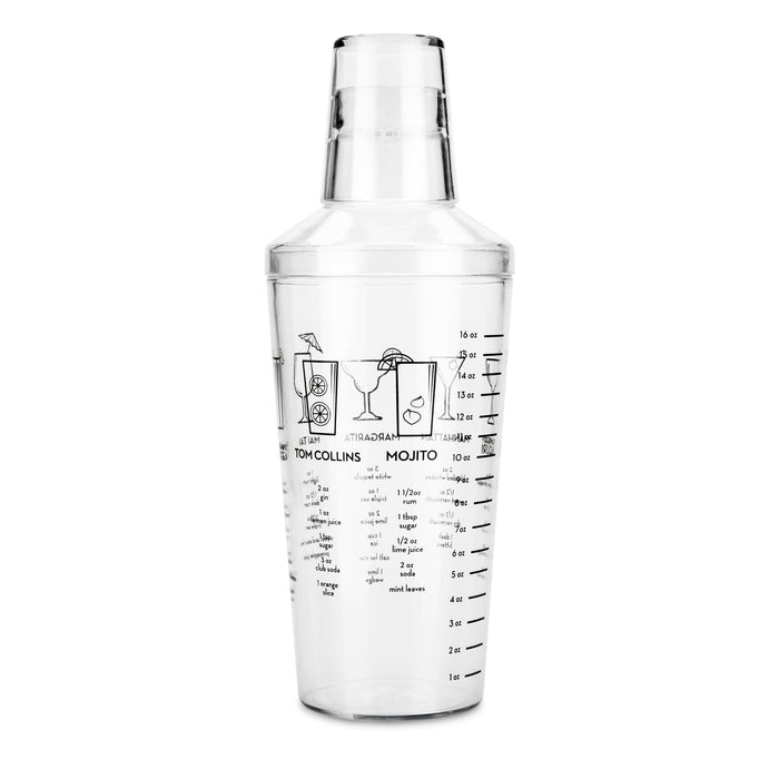 Plastic Recipe Cocktail Shaker