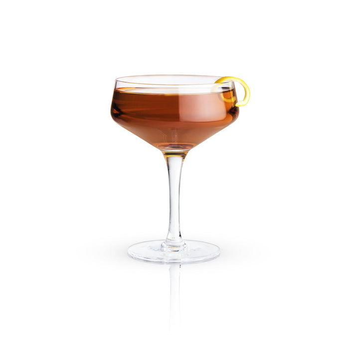 Angled Crystal Coupe Glasses (Set of 2)
