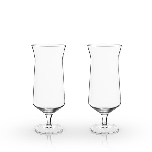 Angled Crystal Hurricane Glasses (Set of 2)