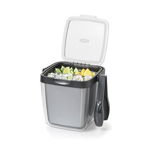Double Wall Ice Bucket with Tongs and Garnish Tray