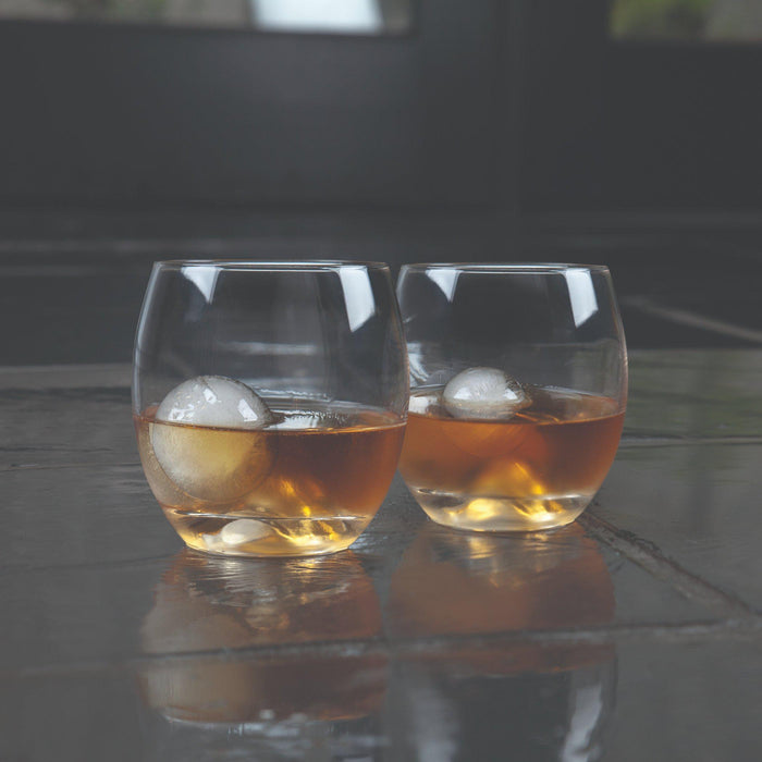 4-Piece Sphere Ice Mold and Crystal Tumbler Set