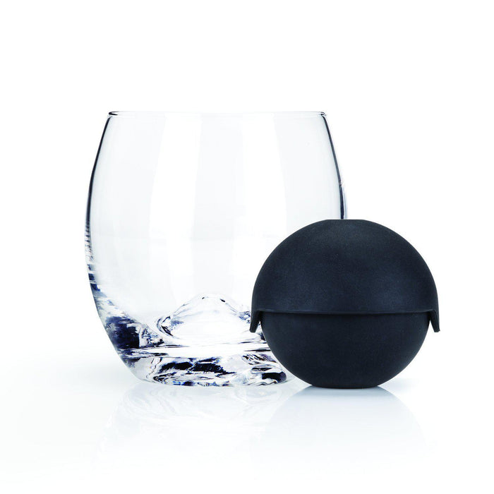 4-Piece Sphere Ice Mold and Crystal Tumbler Set