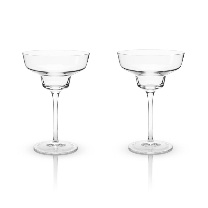 Angled Crystal Margarita Glasses (Set of 2)