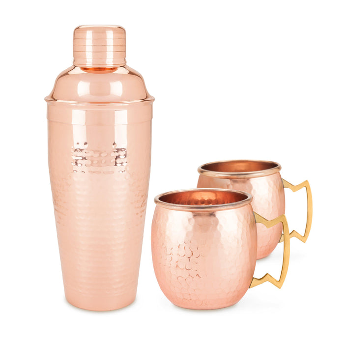 3-Piece Hammered Copper Mule Set