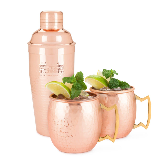 3-Piece Hammered Copper Mule Set