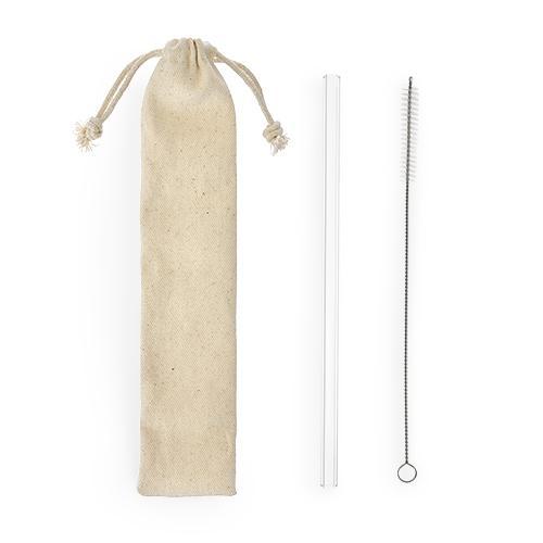 3-Piece Glass Straw, Cleaner, and Pouch Set