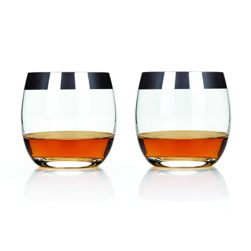Chrome Rim Crystal Tumblers (Set of 4)