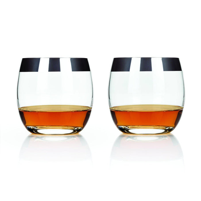 Chrome Rim Crystal Tumblers (Set of 4)