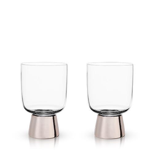 Copper Footed Glass Tumblers (Set of 2)
