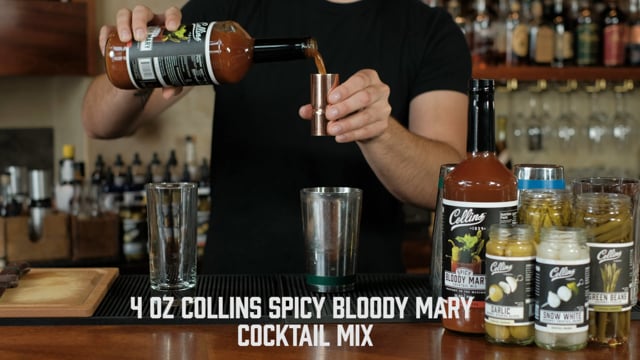 Use Collins Spicy Bloody Mary Recipe and Cocktail Mixer to craft this popular cocktail in your home