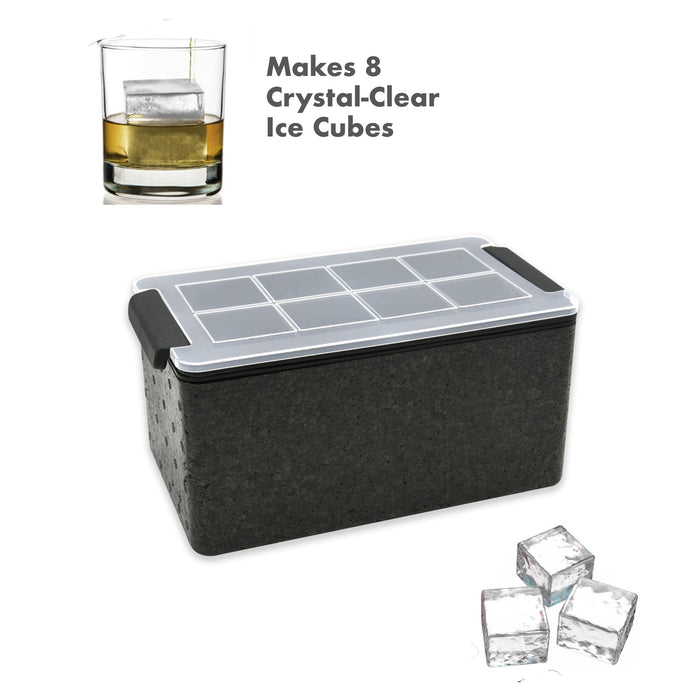 Viski Glacier Ice Maker, Ice Cube Mold For Whiskey On The Rocks, Old Fashioned & Craft Cocktail Drinks, Makes 2 Large Crystal Clear Cubes, Birthday Gifts For Men, Home Bar Accessories