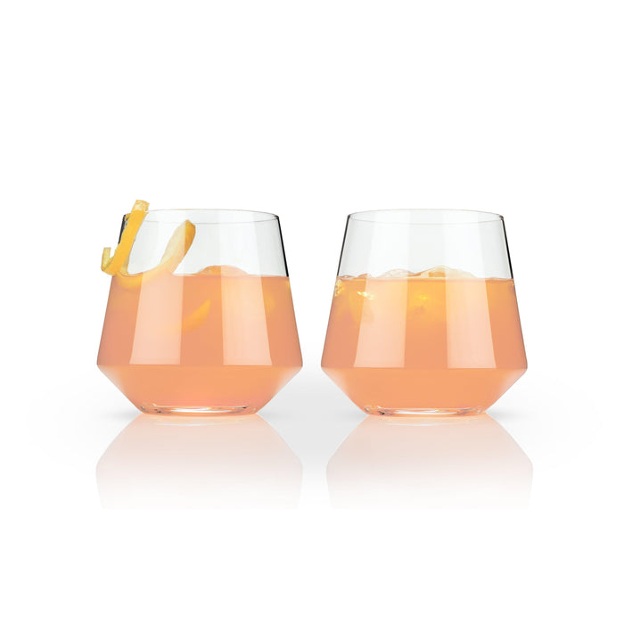 Angled Crystal Cocktail Tumblers (Set of 2)