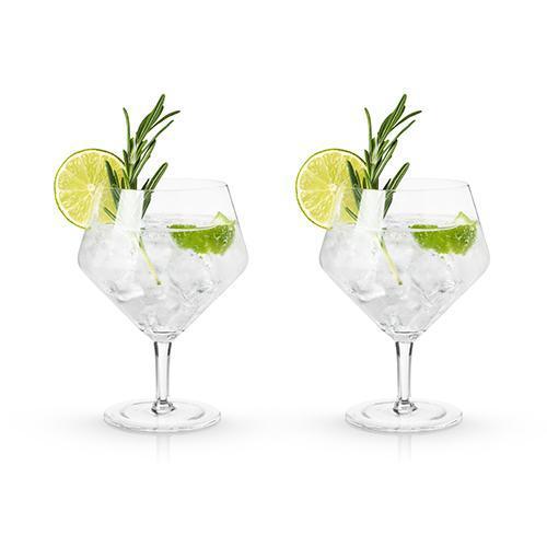 Angled Crystal Gin & Tonic Glasses (Set of 2)