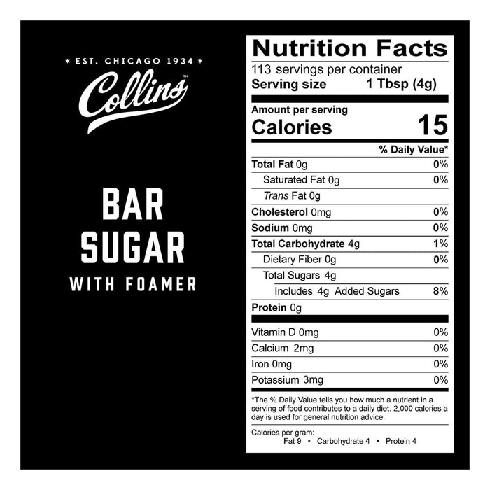 Collins Bar Sugar with Foamer (16 oz)