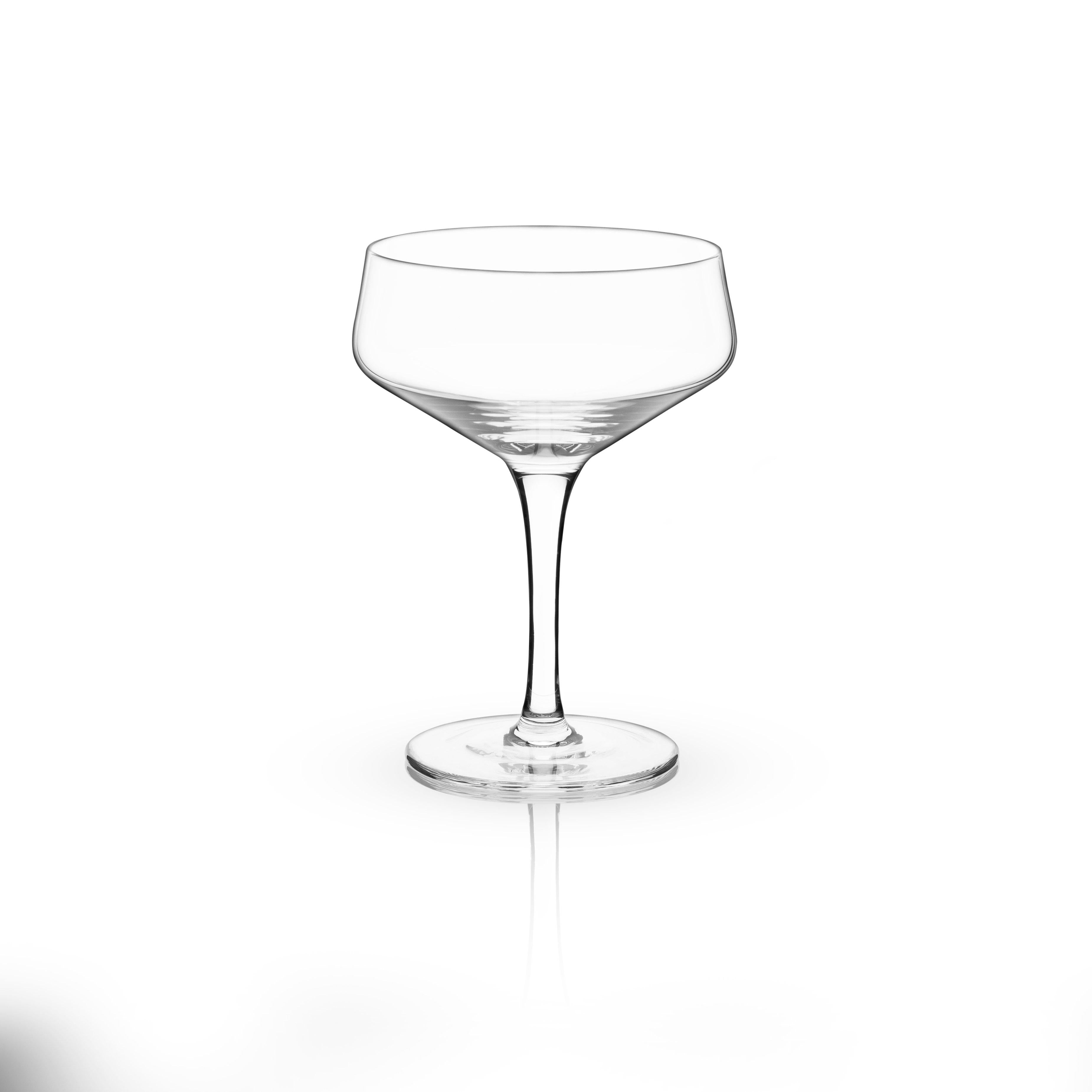 Dramson  Angled Crystal Coupe Glasses (Set of 2)