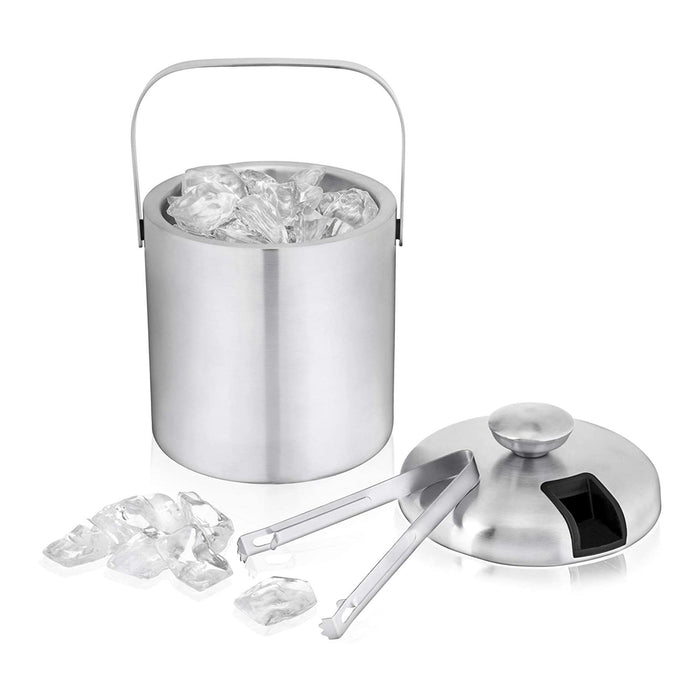 Stainless Steel Ice Bucket with Tongs