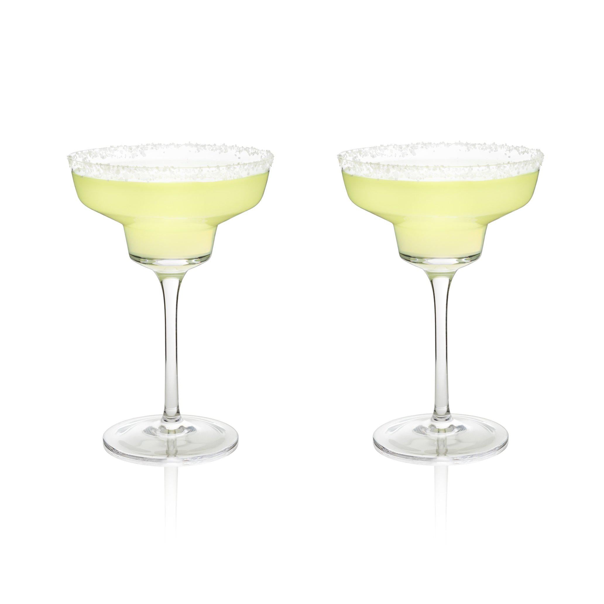 Dramson  Angled Crystal Coupe Glasses (Set of 2)