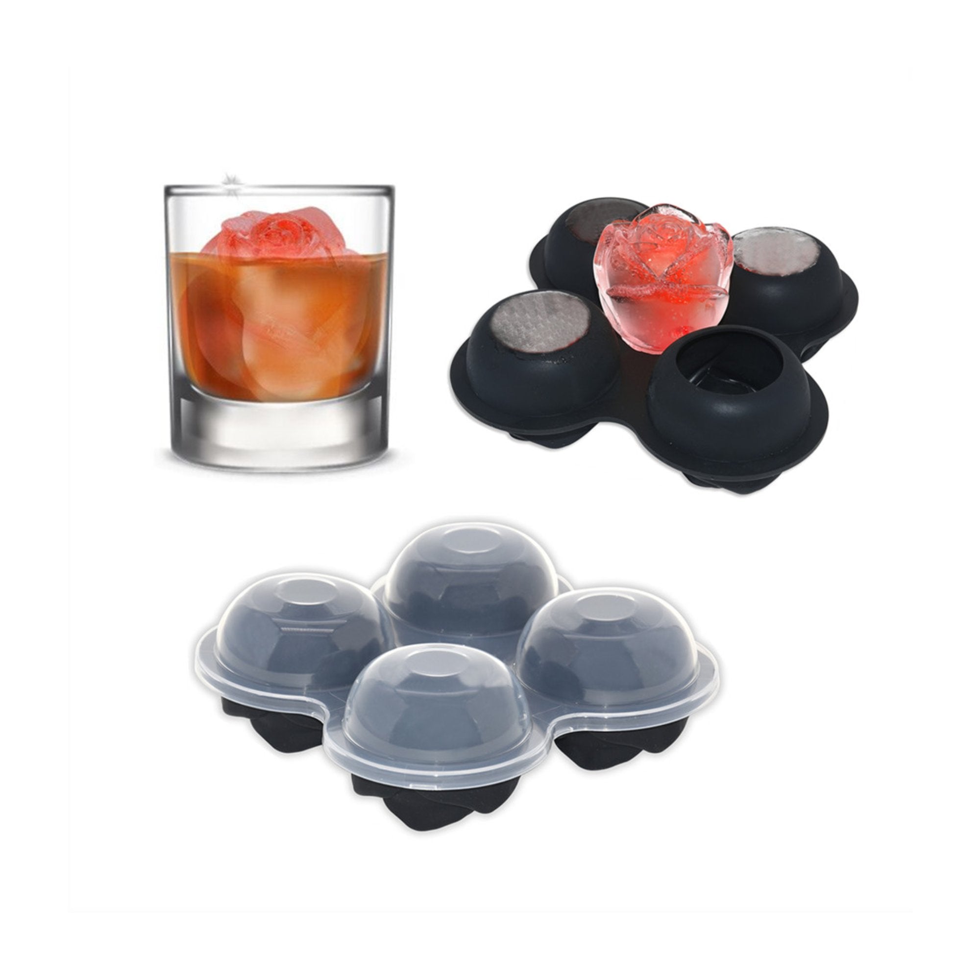 Rose Ice Mold Tray, Craft Cocktail & Whiskey Ice