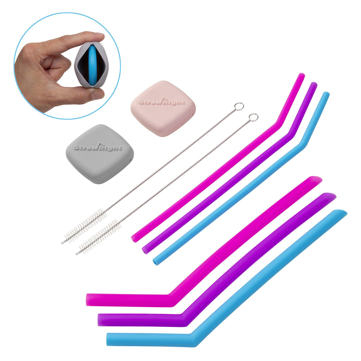 Dramson Reusable Straws 10Piece Reusable Straws and Case Set